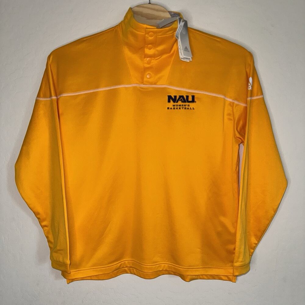Northern Arizona University X Adidas Mockneck Sweater 3/4 Zip New Yellow Large